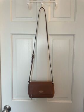 kate spade Pebble Leather Crossbody in Warm Brown